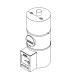 Печь для бани Деревенская 18-24 м3, из трубы 530 мм, нерж бак 85 л